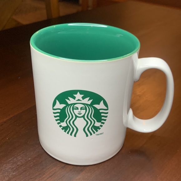 Starbucks 2012 Classic Large Coffee Mug White Green Mermaid Logo Green Interior - Picture 8 of 8